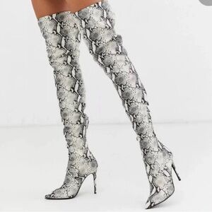Steve Madden Domain Thigh High Boots | Snake Print | Size 8
